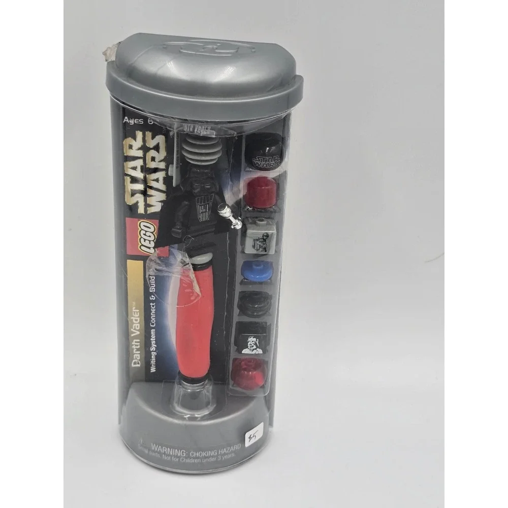 LEGO Star Wars Darth Vader Writing System Connect Build Pen Vintage 2002 New